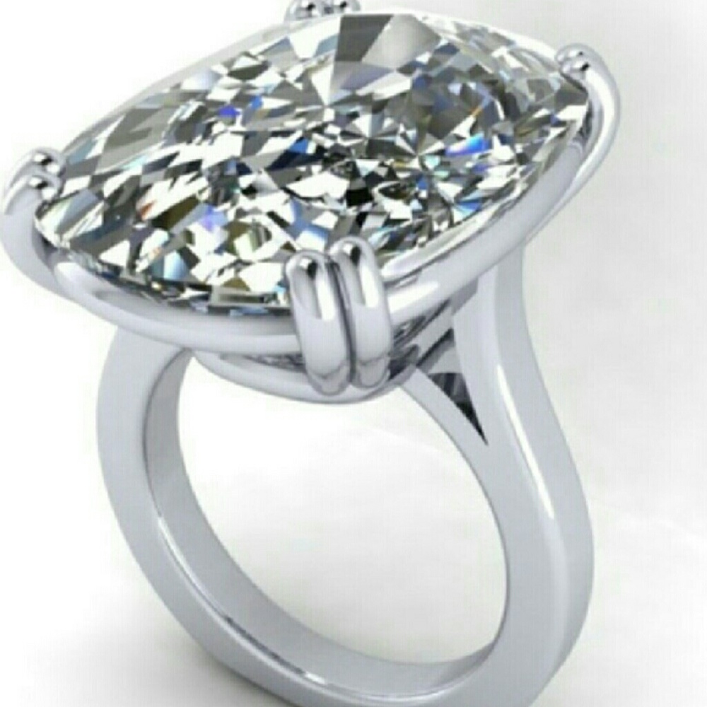Beautiful New White Sapphire 925 Sterling Ring - Picture 1 of 8